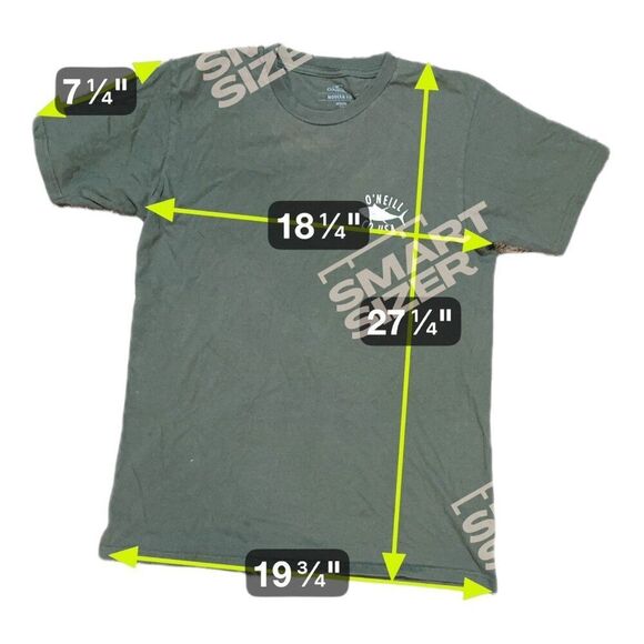 ONeill Modern Fit Medium TShirt Olive Green 100% Cotton Mens Surf Company Co Tee - Picture 4 of 5